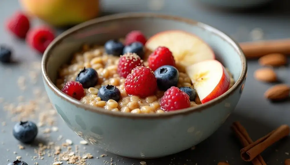 Oatmeal with fruits and nuts
