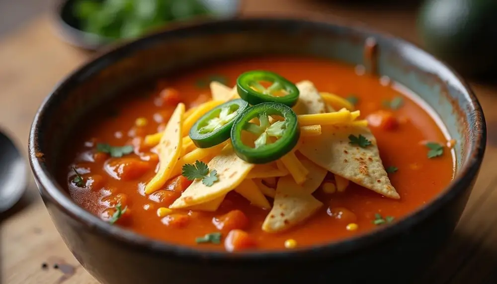 Tortilla soup (Sopa de Tortilla)
